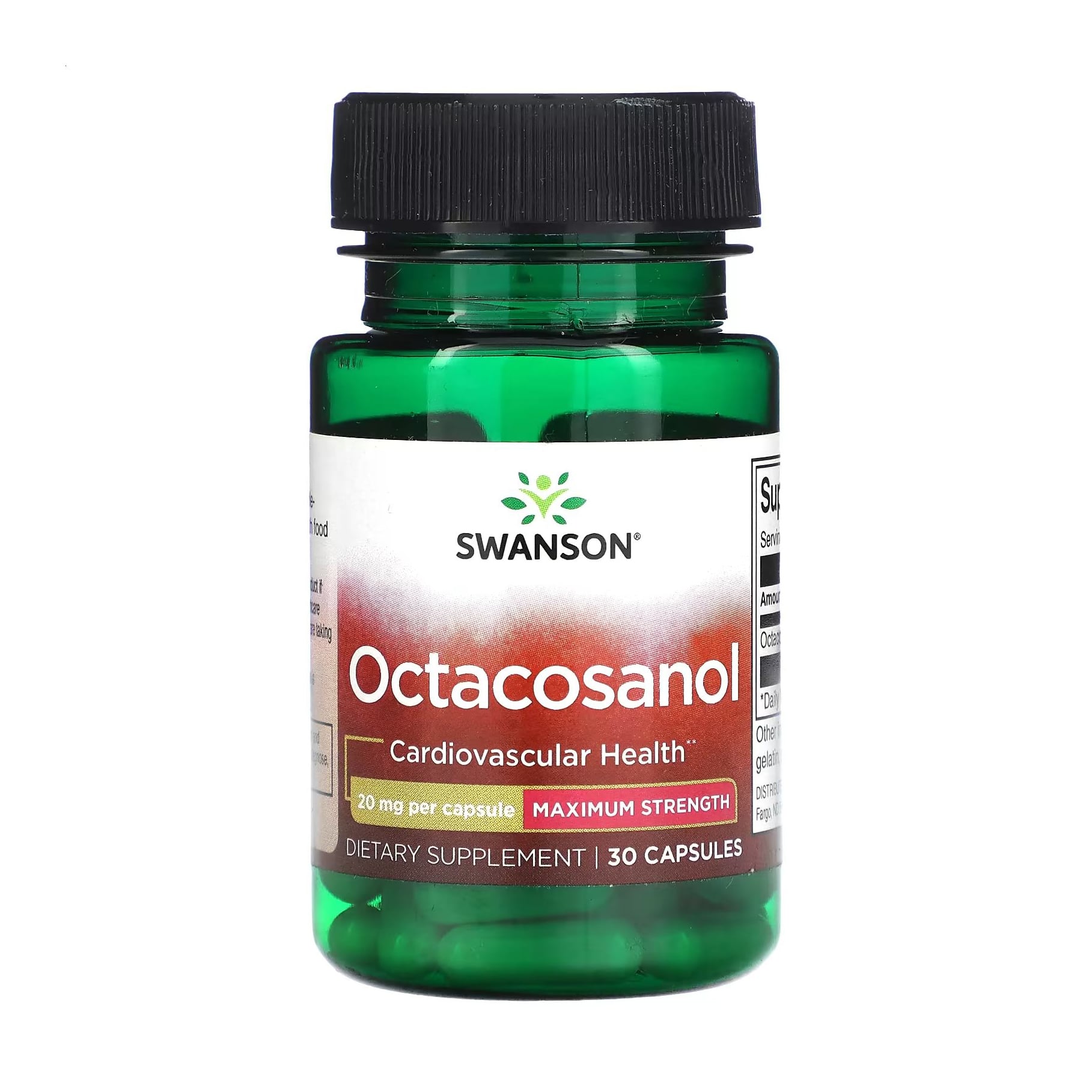 Октакозанол Swanson Octacosanol 20 мг, 30 капсул